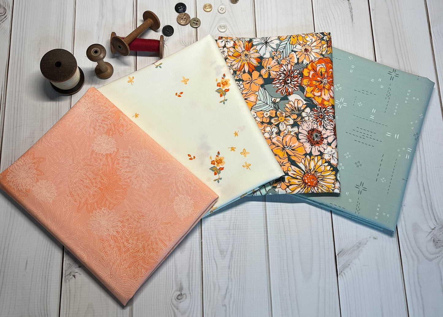 Half yard bundle-Art Gallery Fabrics-The season of tribute-listen to your heart-fleuron six-delicate balance six-sweet peach