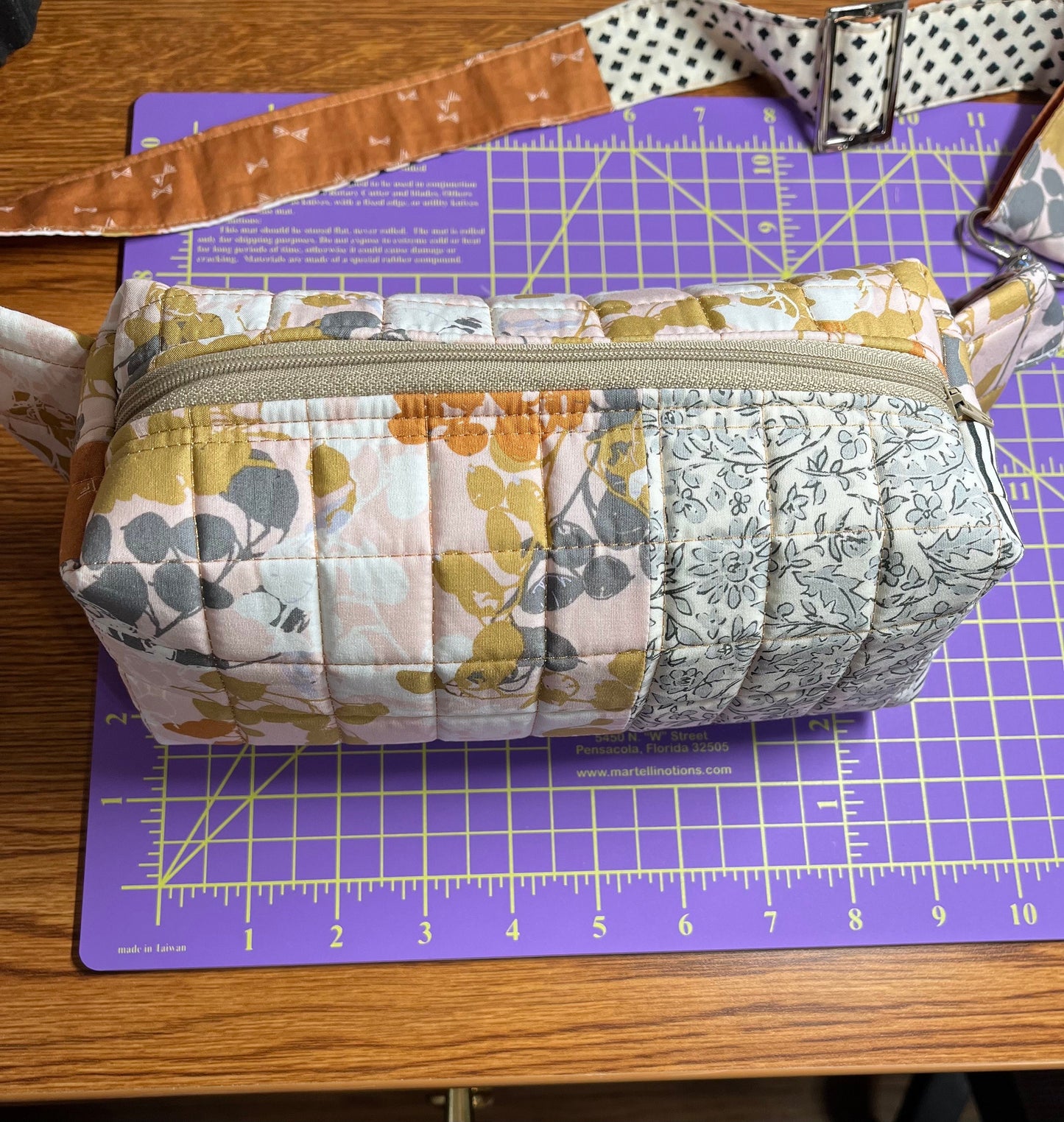 Handmade quilted belt bag, crossbody bag, fanny pack, sling bag, ready to ship, great at holding your phone, keys, money and cards.