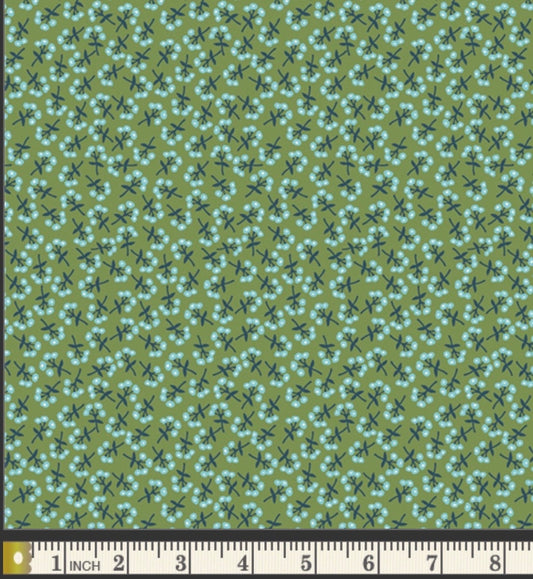 Art Gallery Fabrics-The Flower Seeds-floral-Sweet Floret Graze- soft Florals-blue-green